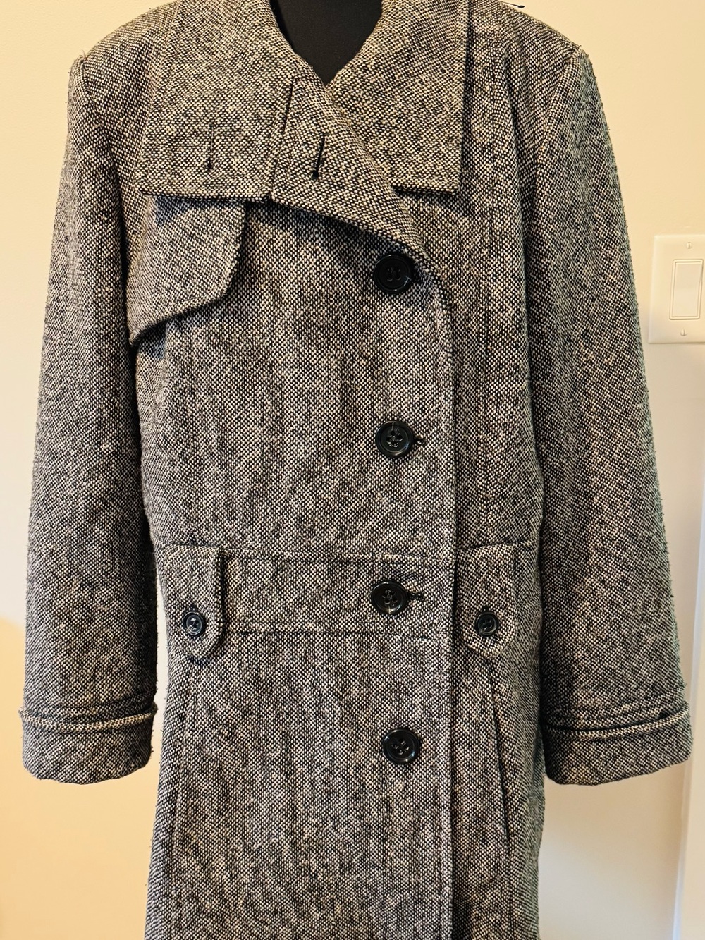 Worthington Gray Herringbone Pea Coat